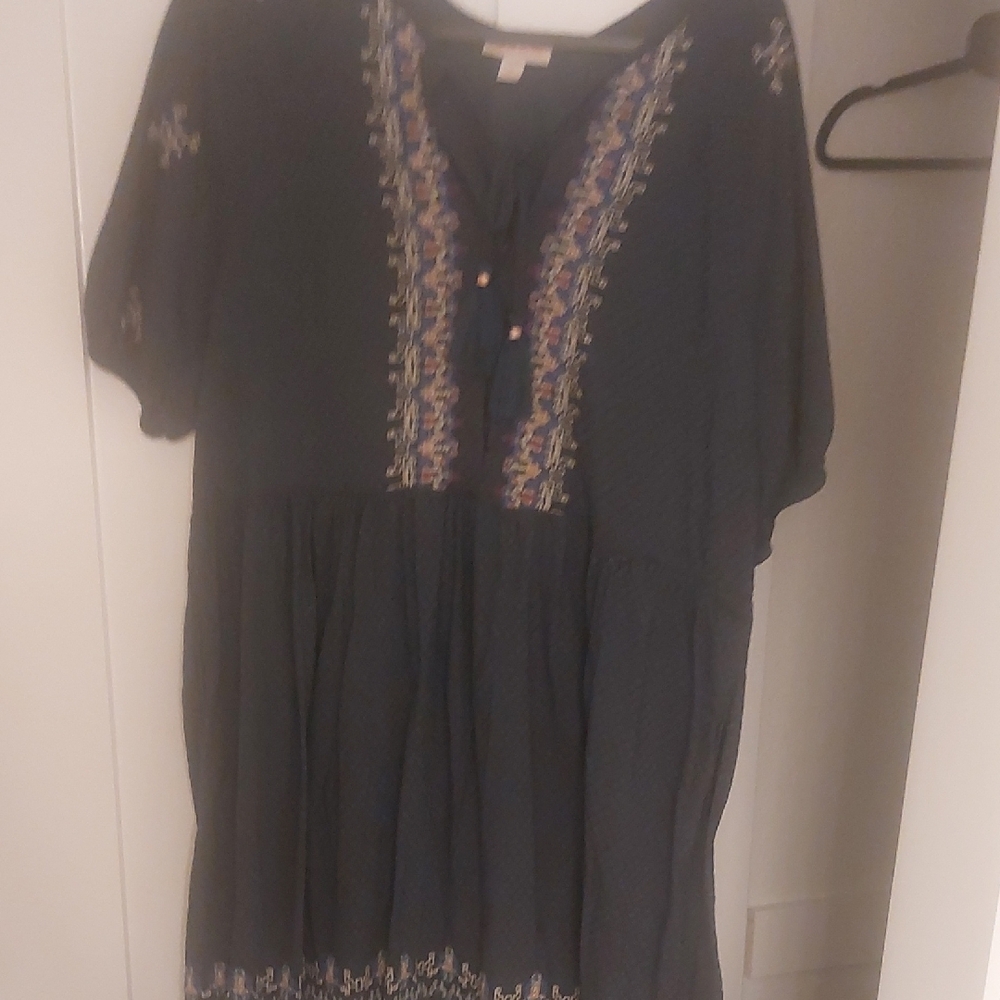 Embroidered Blue Women's Dress